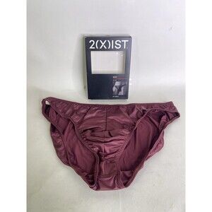 2xist Sexy Sliq Hip Brief Underwear Burgundy Red Mens Size XL FLAWED
